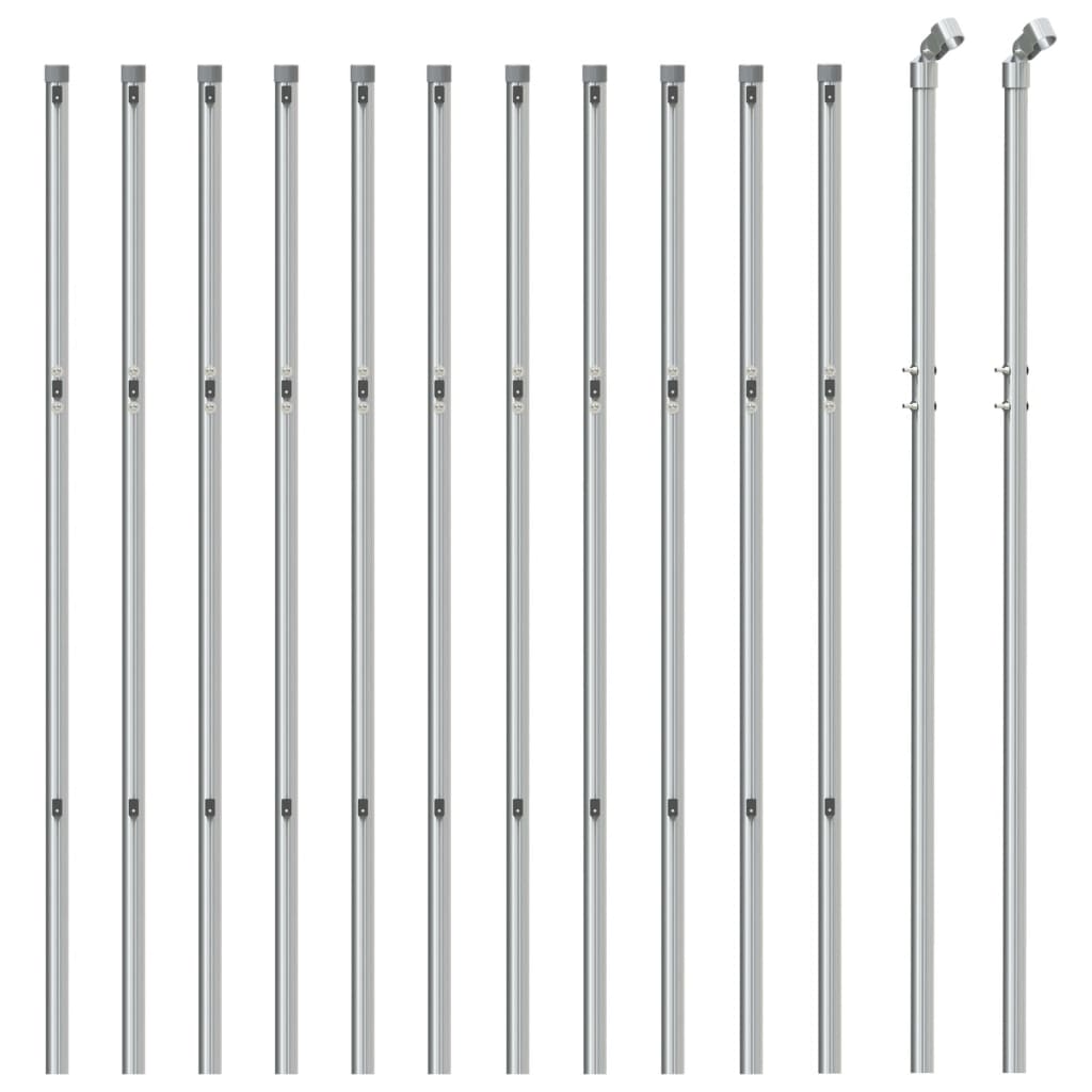 Clôture en maille vidaxl 1,1x25 m en argent couleur