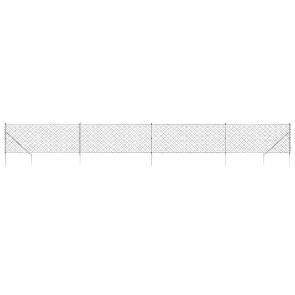 Clôture en maille vidaxl avec ancres terrestres 1x10 m couleurs argentées