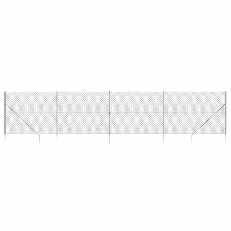 Fence à mailles vidaxl avec ancres de terre 1,4x10 m de couleur argentée
