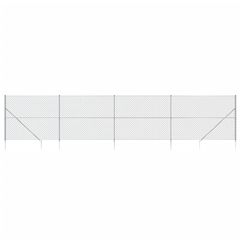 Fence à mailles vidaxl avec ancres moulues de 1,6x10 m de couleur argentée