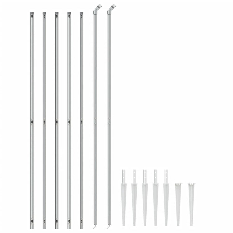 Fence à mailles vidaxl avec ancres moulues de 1,6x10 m de couleur argentée