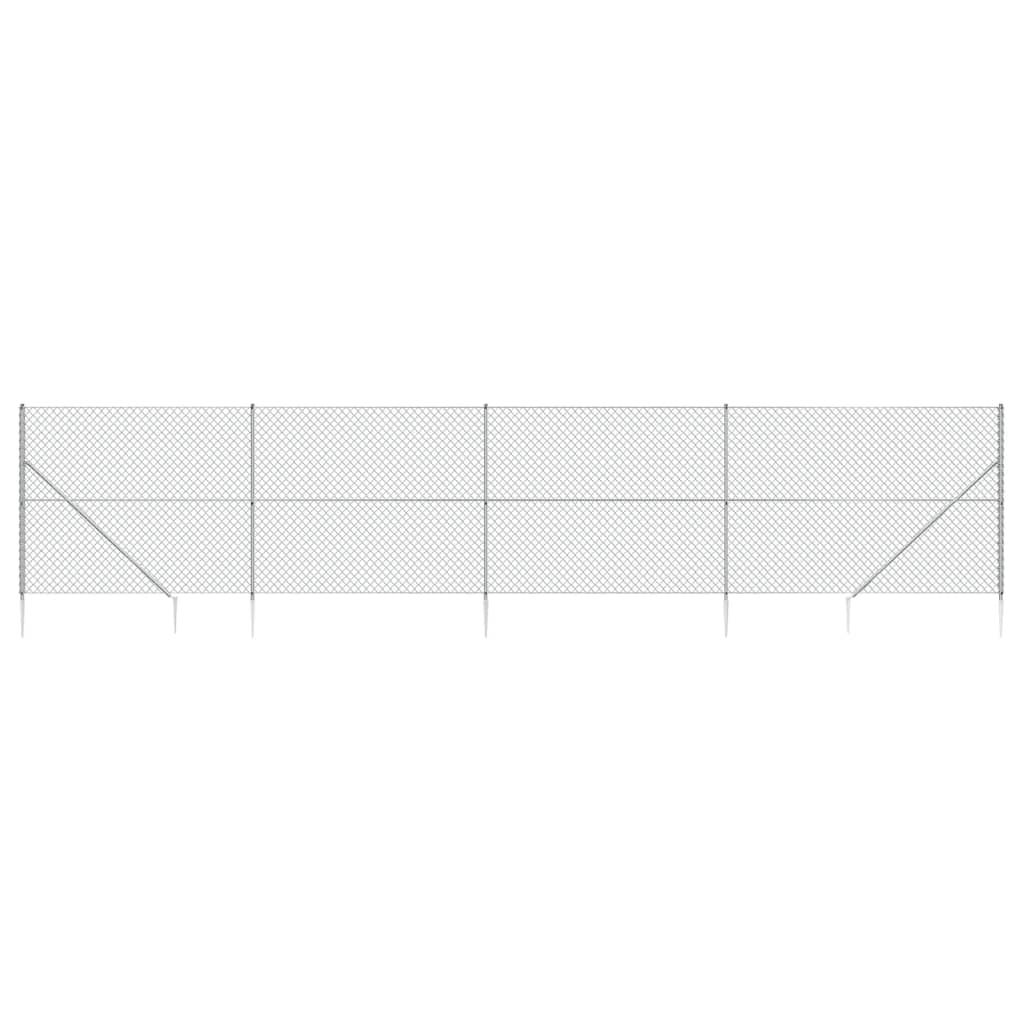 Fence à mailles vidaxl avec ancres moulues 2,2x10 m de couleur argentée