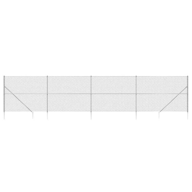 Fence à mailles vidaxl avec ancres moulues 2,2x10 m de couleur argentée