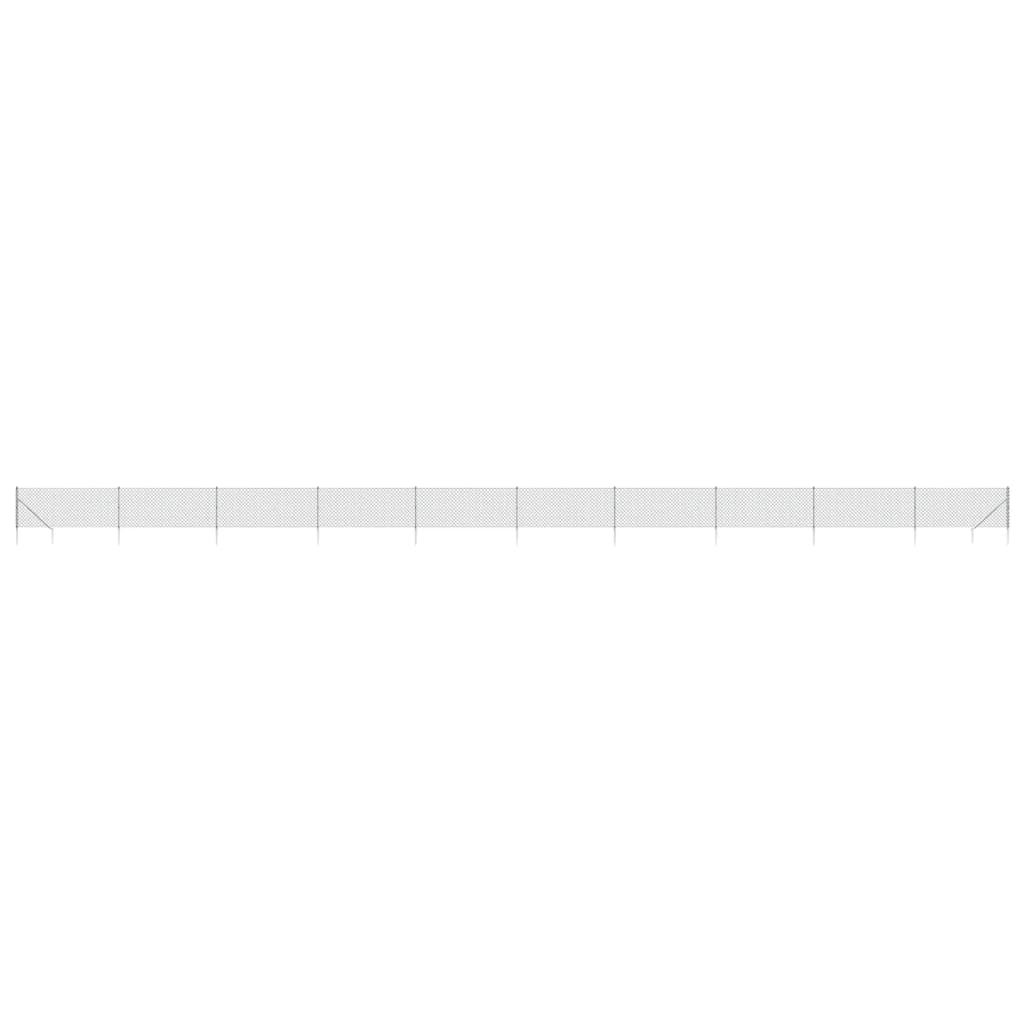 Fence en maille vidaxl avec ancres moulues 1,1x25 m argenté de couleur argentée