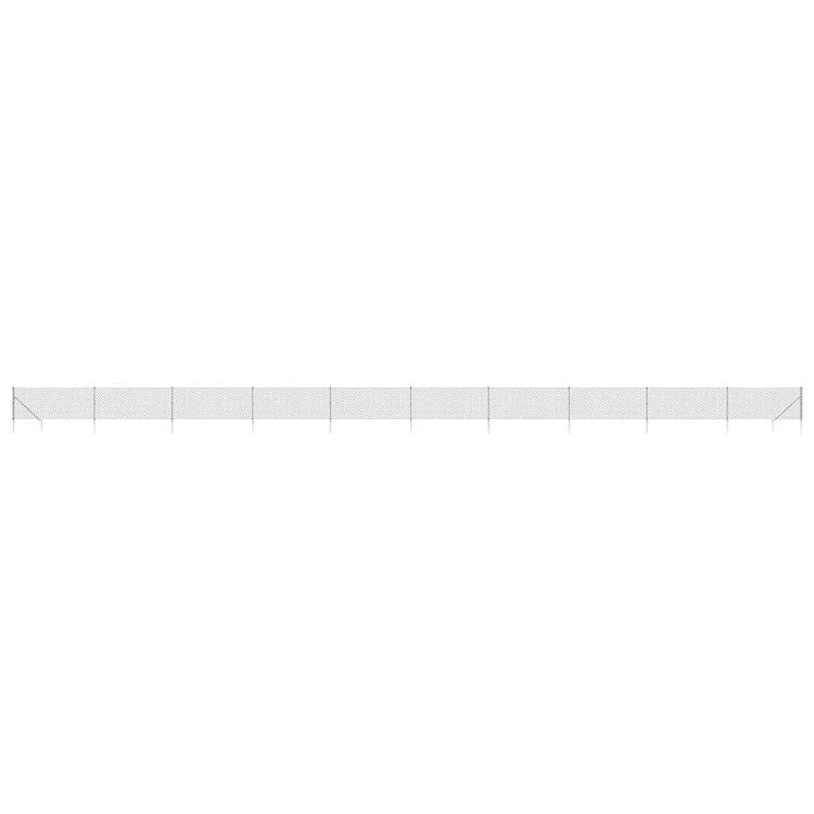 Fence en maille vidaxl avec ancres moulues 1,1x25 m argenté de couleur argentée