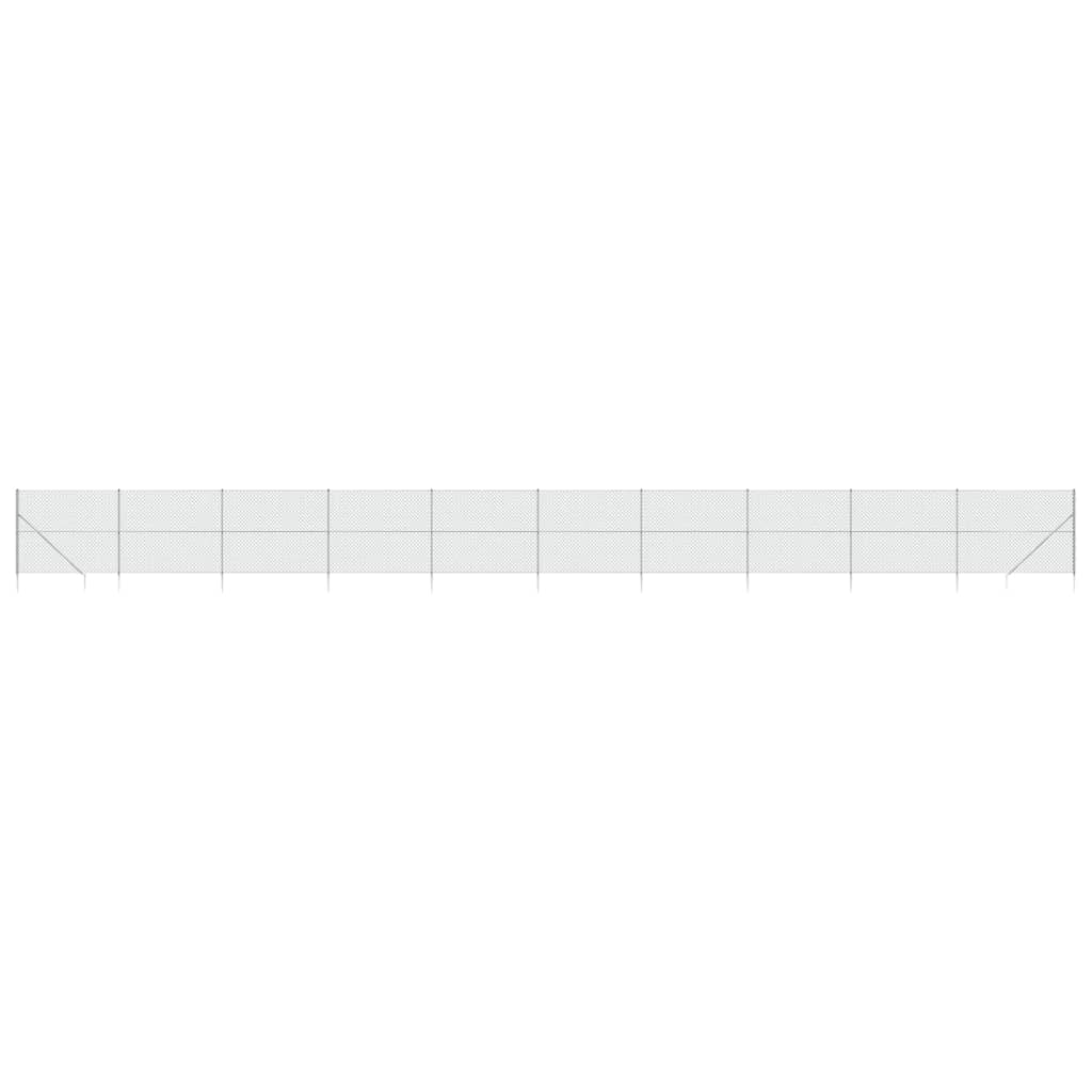 Fence à mailles vidaxl avec ancres moulues de 1,6x25 m en argent de couleur