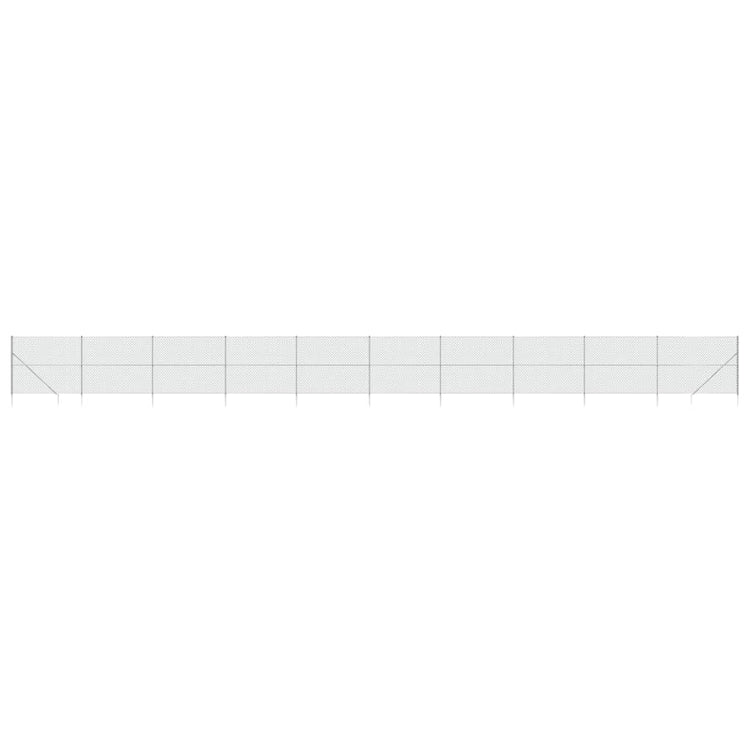 Fence à mailles vidaxl avec ancres moulues de 1,6x25 m en argent de couleur