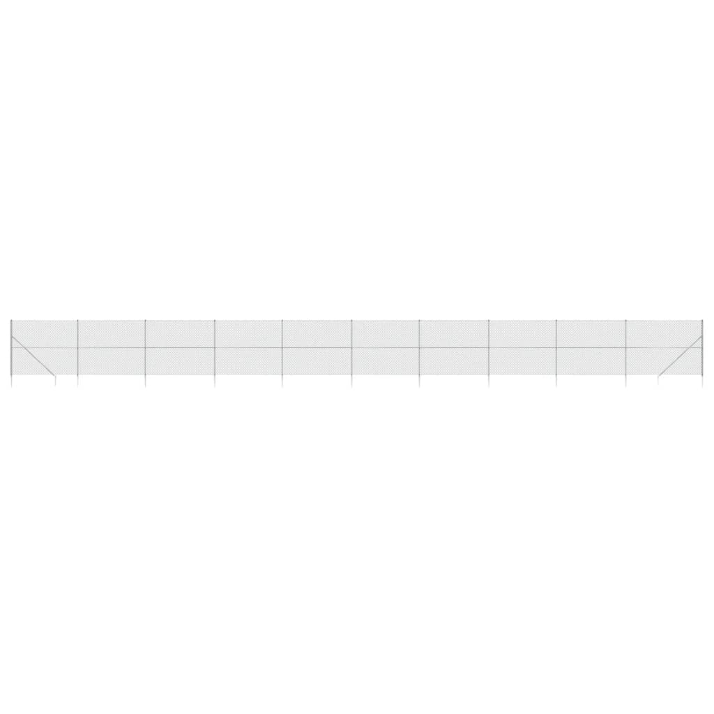 Fence à mailles vidaxl avec ancres moulues 2,2x25 m de couleur argentée