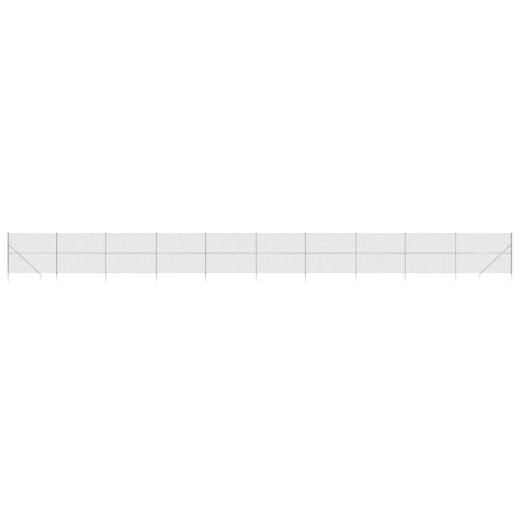 Fence à mailles vidaxl avec ancres moulues 2,2x25 m de couleur argentée