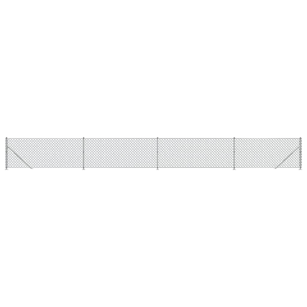 Clôture en maille vidaxl avec flens 1x10 m en argent couleur
