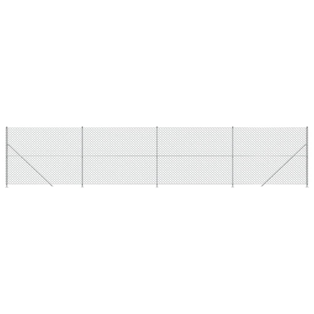 Clôture en maille vidaxl avec bride 1,4x10 m en argent couleur