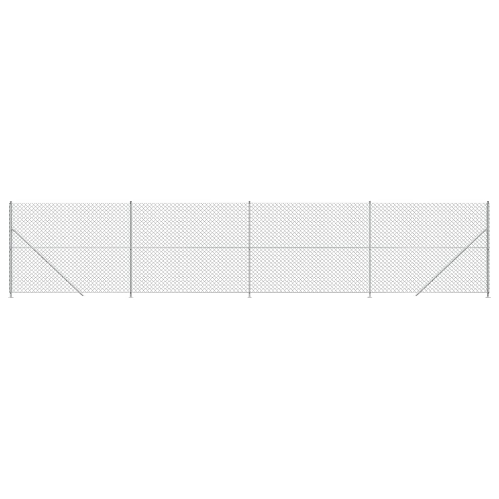 Clôture en maille vidaxl avec bride 1,8x10 m en argent couleur