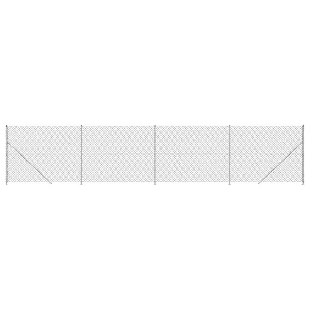 Fence à mailles vidaxl avec des flens de couleur argentée de 2x10 m
