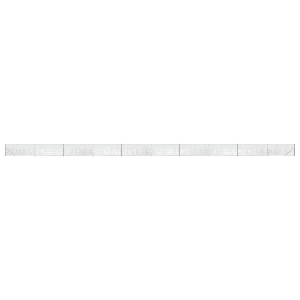 Fence à mailles vidaxl avec bride 1,1x25 m en argent couleur