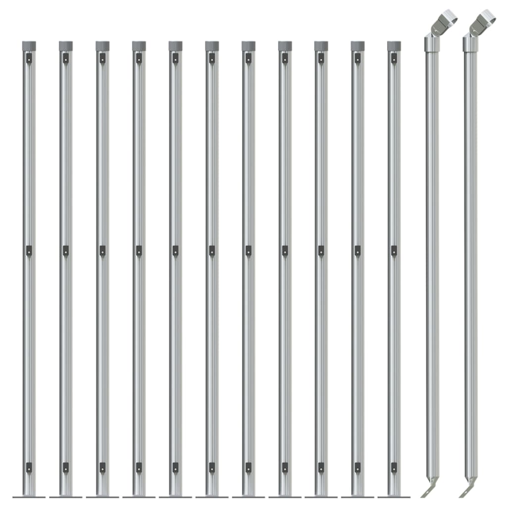 Fence à mailles vidaxl avec bride 1,1x25 m en argent couleur