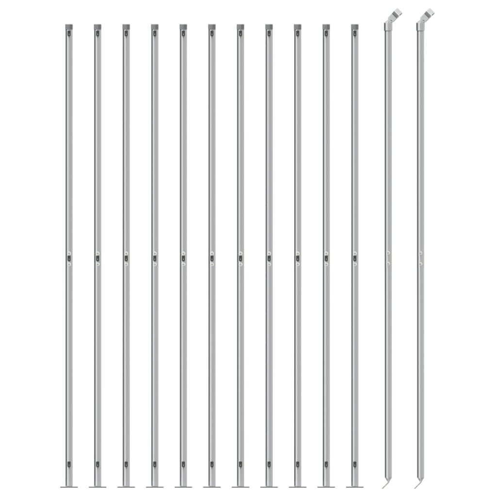 Clôture en maille vidaxl avec bride 1,4x25 m en argent de couleur