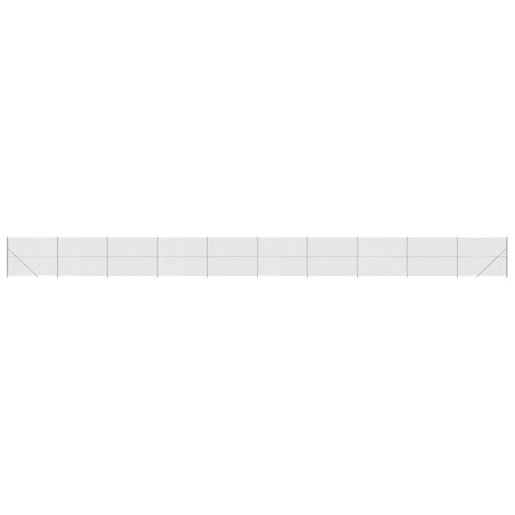 Clôture en maille vidaxl avec bride de 1,8x25 m en argent couleur