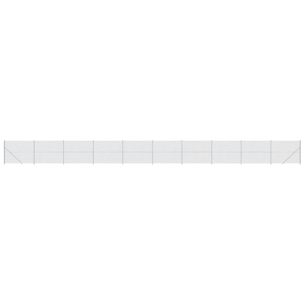 Clôture en maille vidaxl avec bride 2,2x25 m en argent de couleur