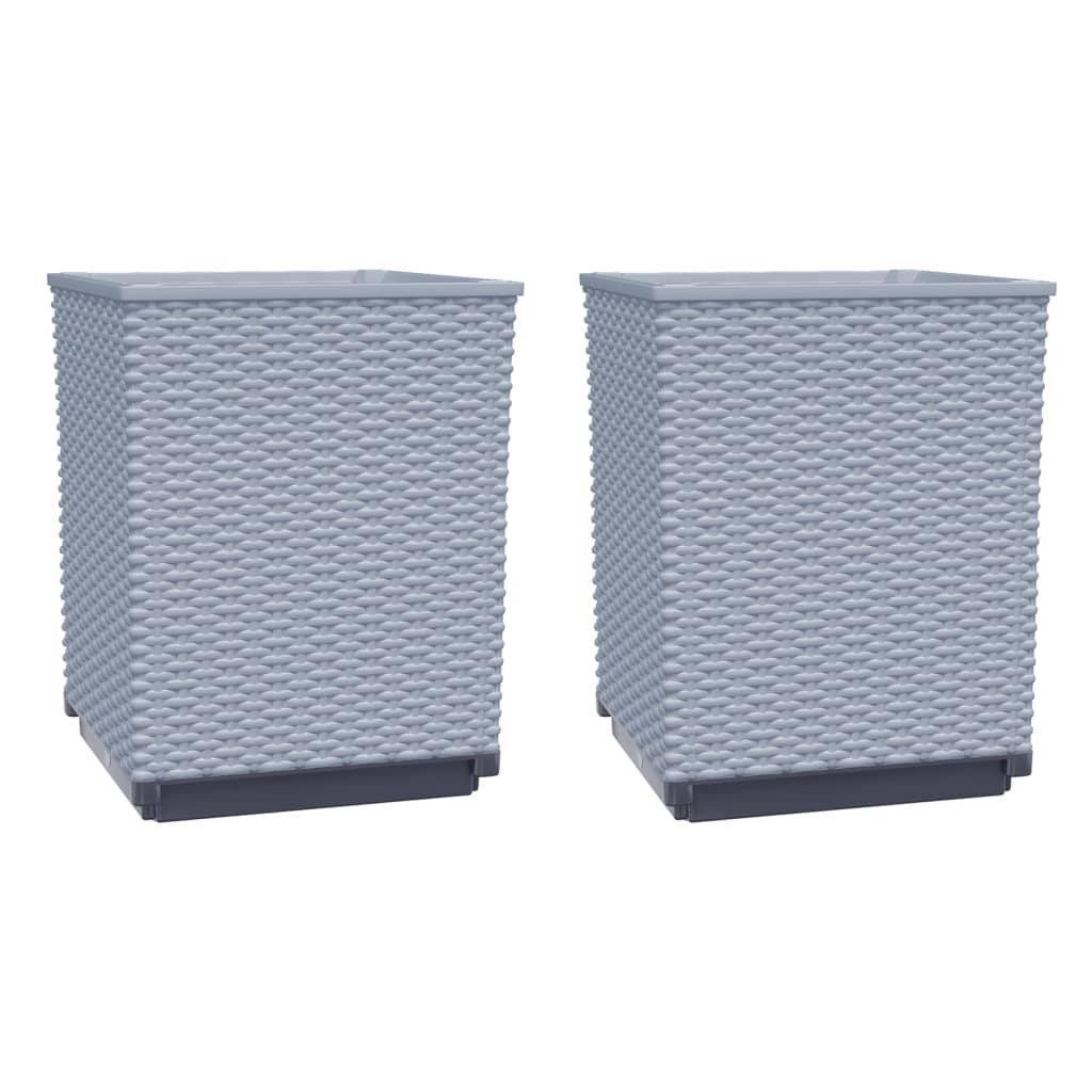 Vidaxl Planters 2 ST 30x30x37 cm Gris clair en polypropène