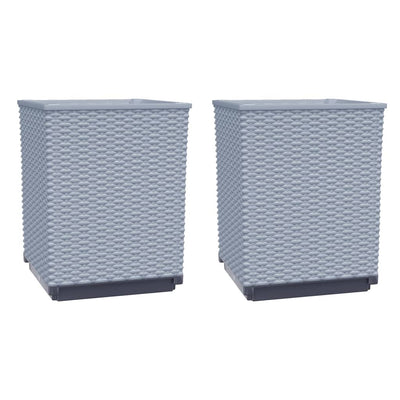 Vidaxl Planters 2 ST 30x30x37 cm Gris clair en polypropène