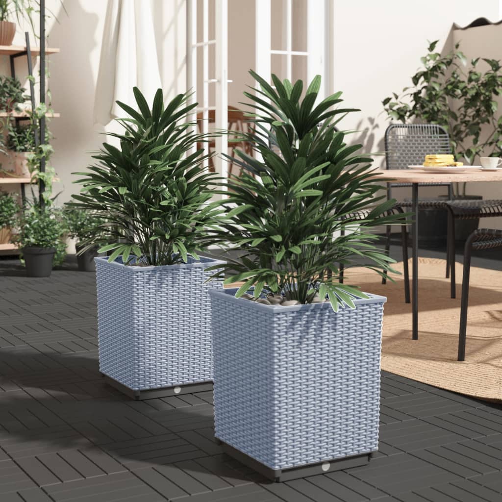 Vidaxl Planters 2 ST 30x30x37 cm Gris clair en polypropène