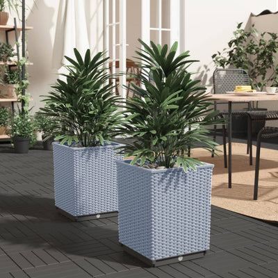 Vidaxl Planters 2 ST 30x30x37 cm Gris clair en polypropène