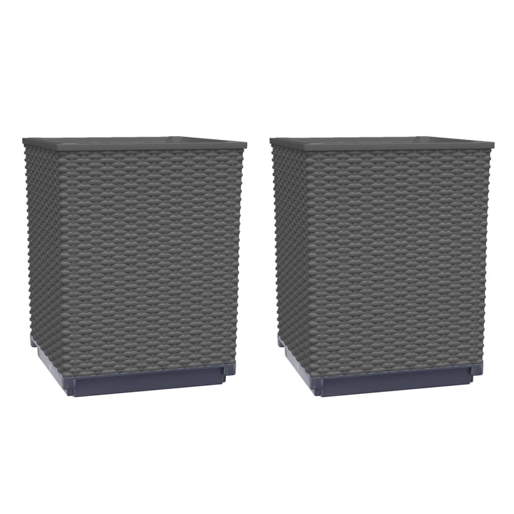 Vidaxl Planters 2 ST 30x30x37 cm Polypropène noir