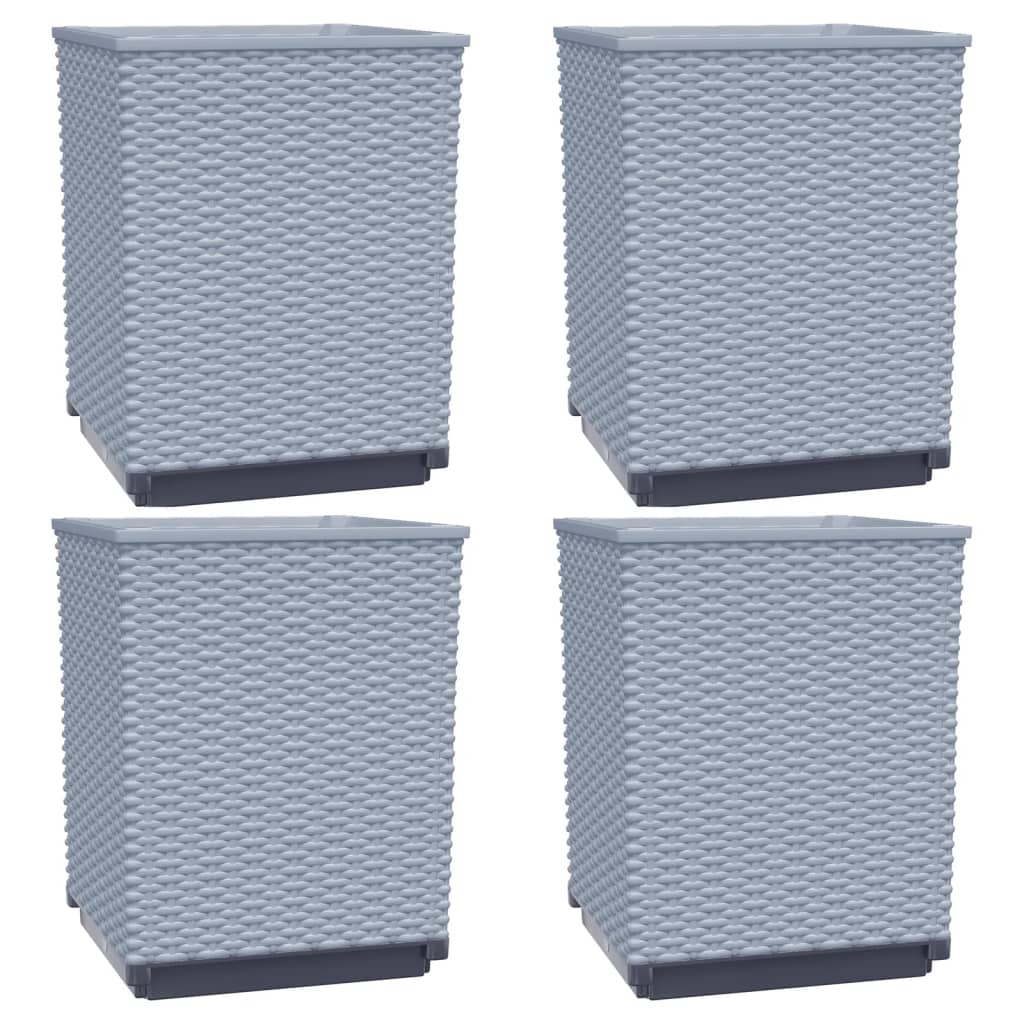 Vidaxx jardinières 4 pcs 30x30x37 cm polypropylène gris clair