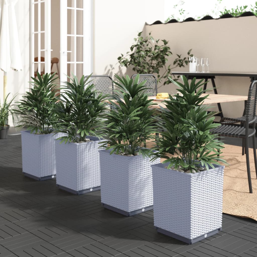 Vidaxx jardinières 4 pcs 30x30x37 cm polypropylène gris clair