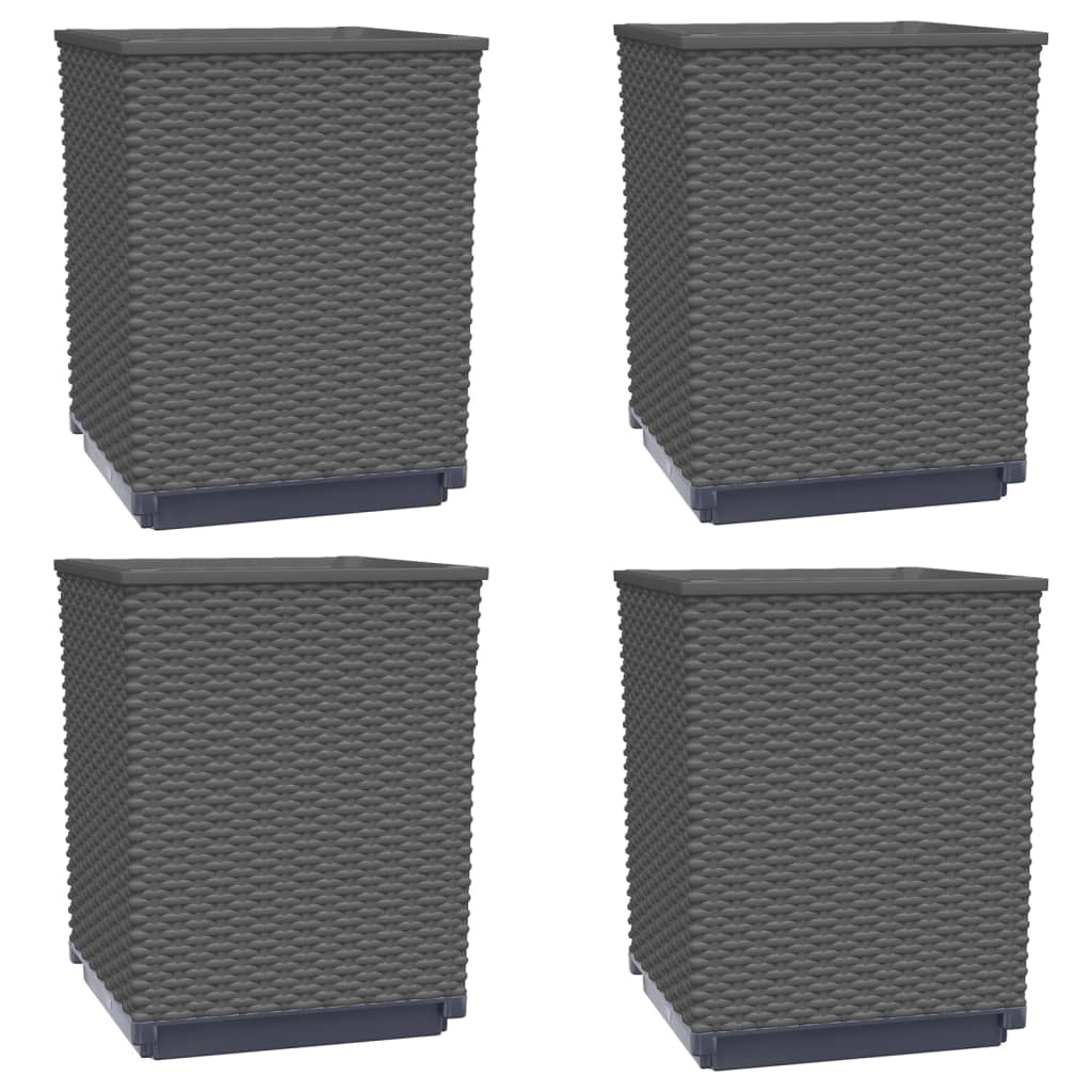 Vidaxx jardinières 4 pcs 30x30x37 cm polypropylène noir