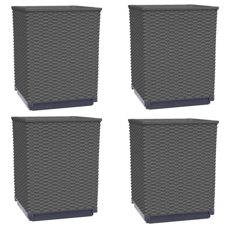 Vidaxx jardinières 4 pcs 30x30x37 cm polypropylène noir