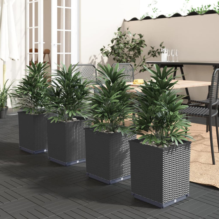 Vidaxx jardinières 4 pcs 30x30x37 cm polypropylène noir