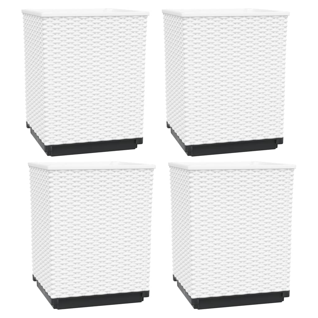 Vidaxx jardinières 4 pcs 30x30x37 cm polypropylène blanc