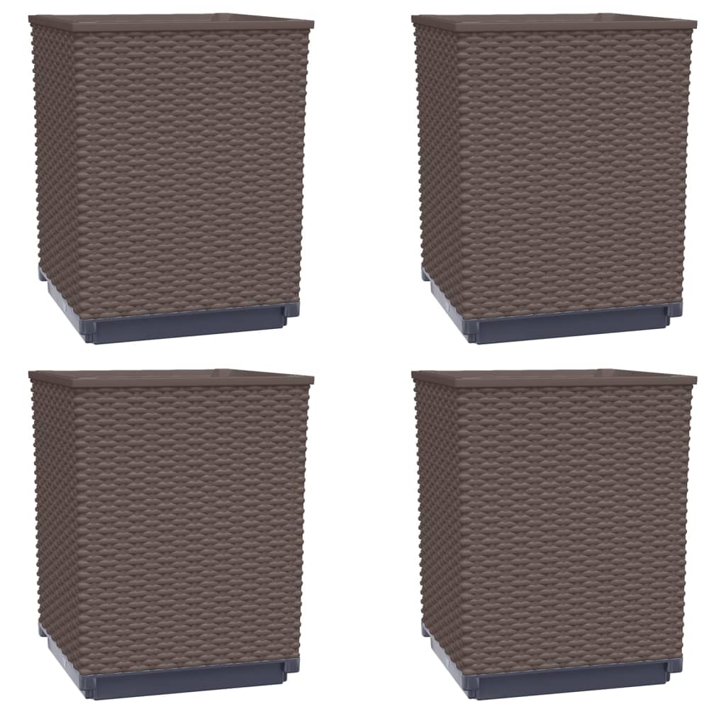 Vidaxx jardinières 4 pcs 30x30x37 cm polypropylène marron