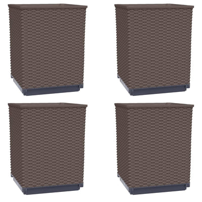 Vidaxx jardinières 4 pcs 30x30x37 cm polypropylène marron