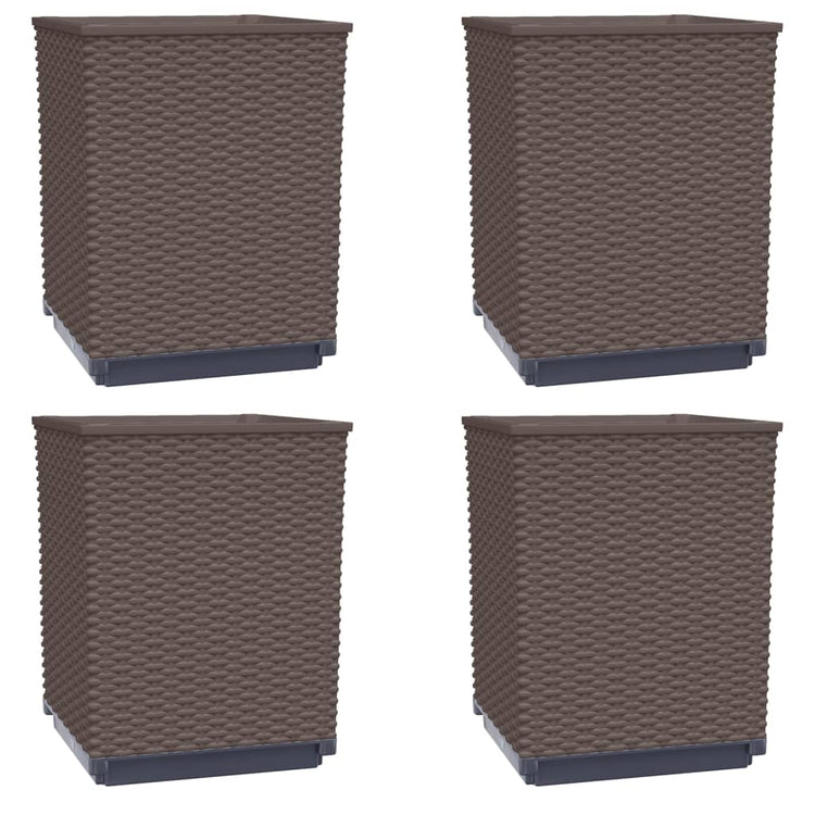 Vidaxx jardinières 4 pcs 30x30x37 cm polypropylène marron