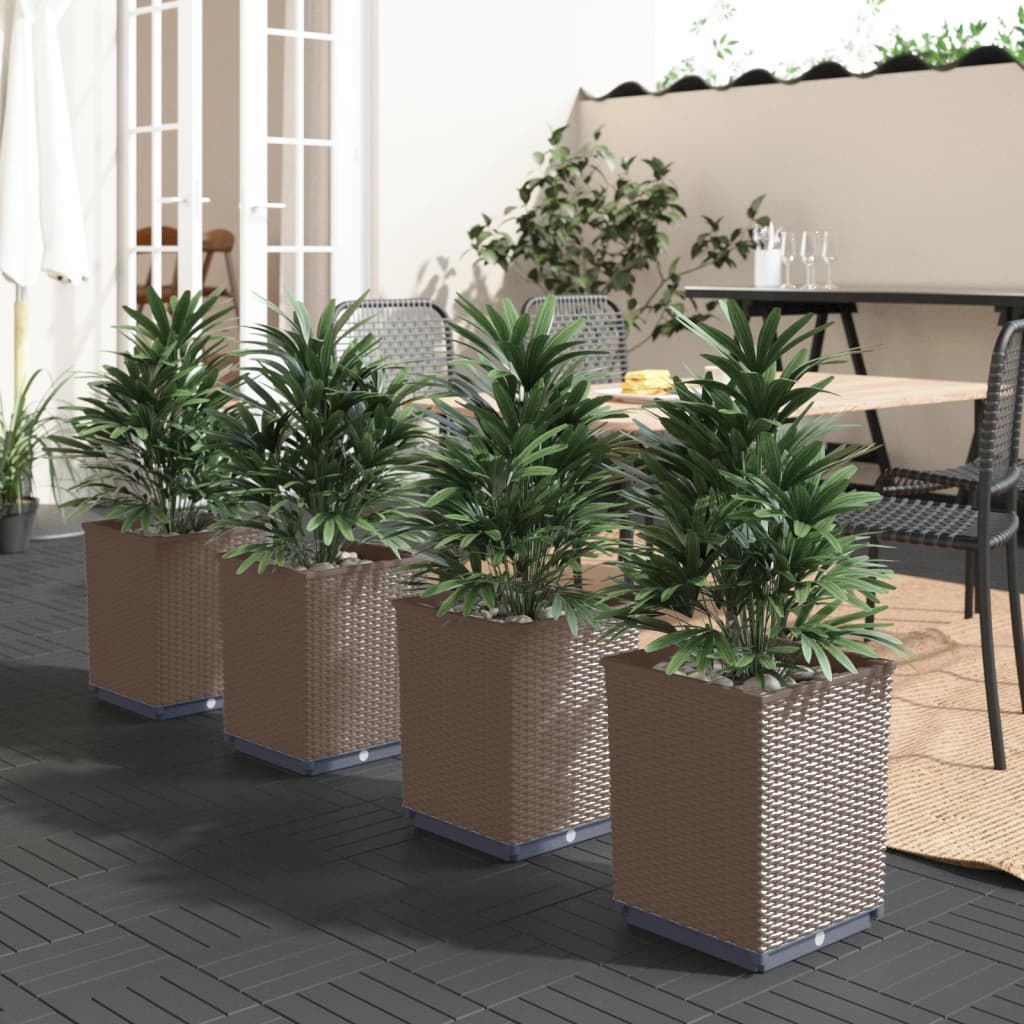 Vidaxx jardinières 4 pcs 30x30x37 cm polypropylène marron