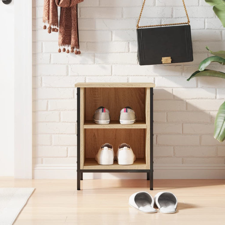 Armoire à chaussures Vidaxl 38x35x50 cm en bois de bois de chêne sonoma coloré