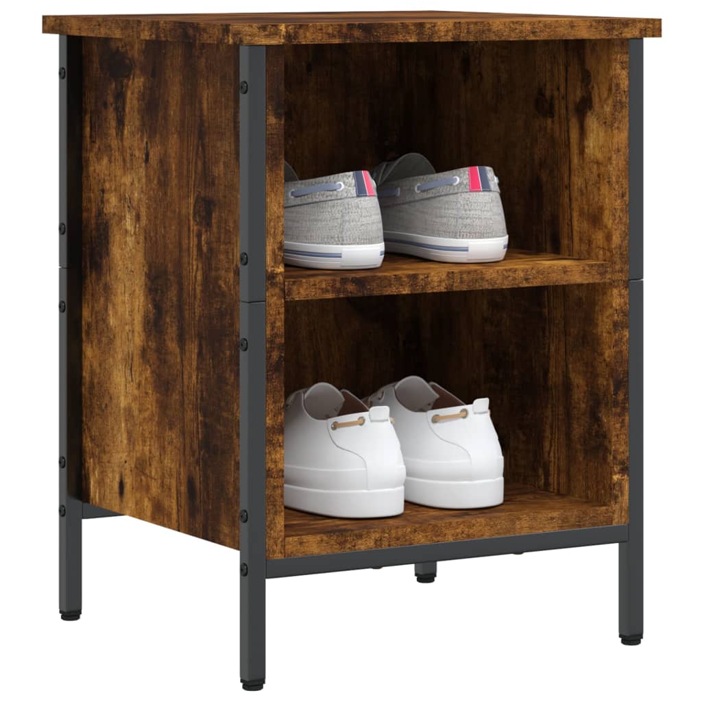 Armoire à chaussures Vidaxl 38x35x50 cm en bois de bois de chêne fumé coloré