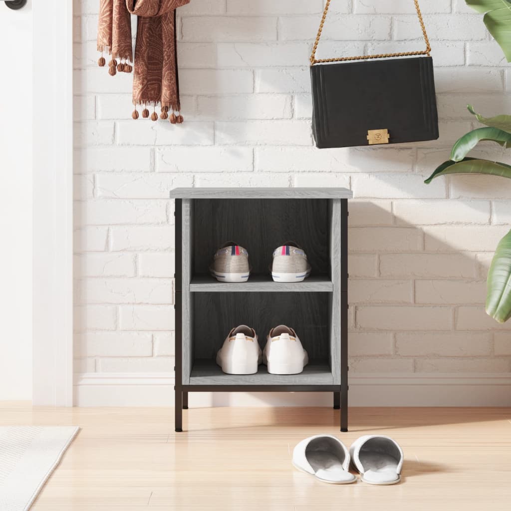 Armoire à chaussures vidaxl 38x35x50 cm en bois de bois de bois de chêne Gris sonoma