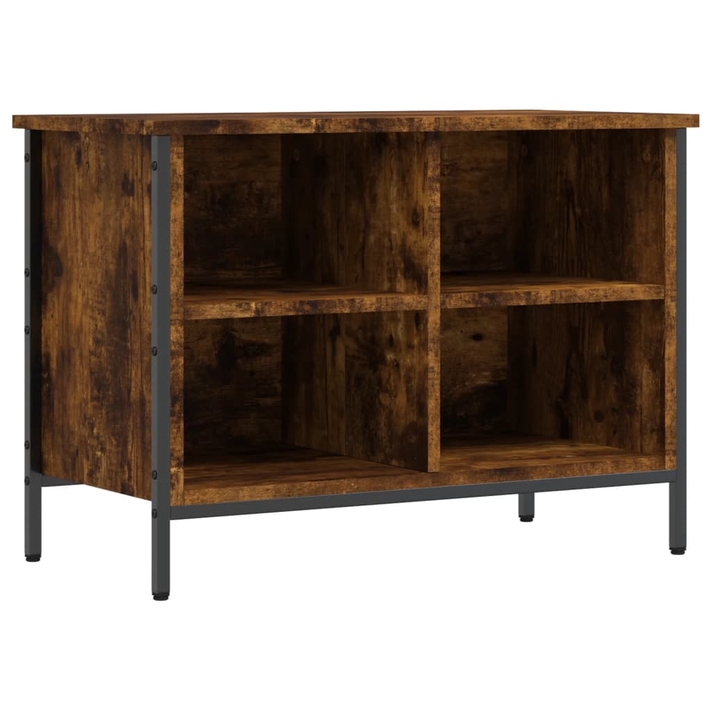 Armoire à chaussures Vidaxl 69x35x50 cm en bois de bois de chêne fumé coloré