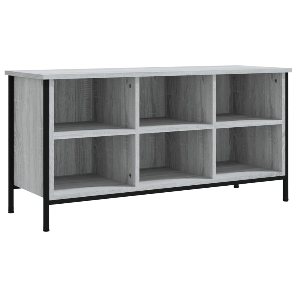Armoire à chaussures vidaxl 100x35x50 cm en bois de bois de chêne de chêne Grey sonoma