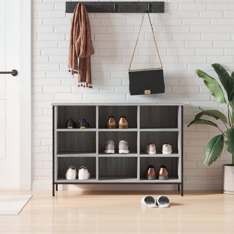Armoire à chaussures Vidaxl 100x35x70 cm en bois de bois de chêne Gris sonoma