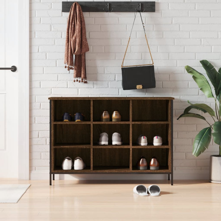 Armoire à chaussures Vidaxl 100x35x70 cm en bois coupé en bois de chêne brun