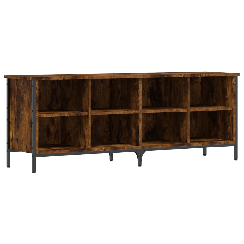 Armoire à chaussures Vidaxl 131x35x50 cm en bois de bois de chêne fumé coloré