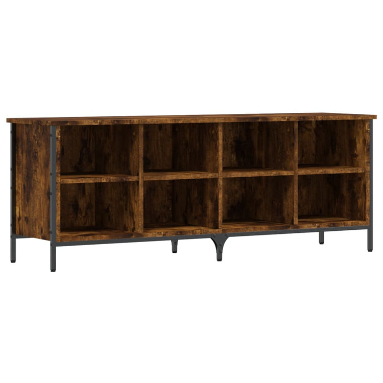 Armoire à chaussures Vidaxl 131x35x50 cm en bois de bois de chêne fumé coloré