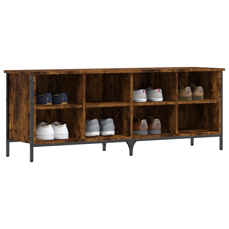 Armoire à chaussures Vidaxl 131x35x50 cm en bois de bois de chêne fumé coloré