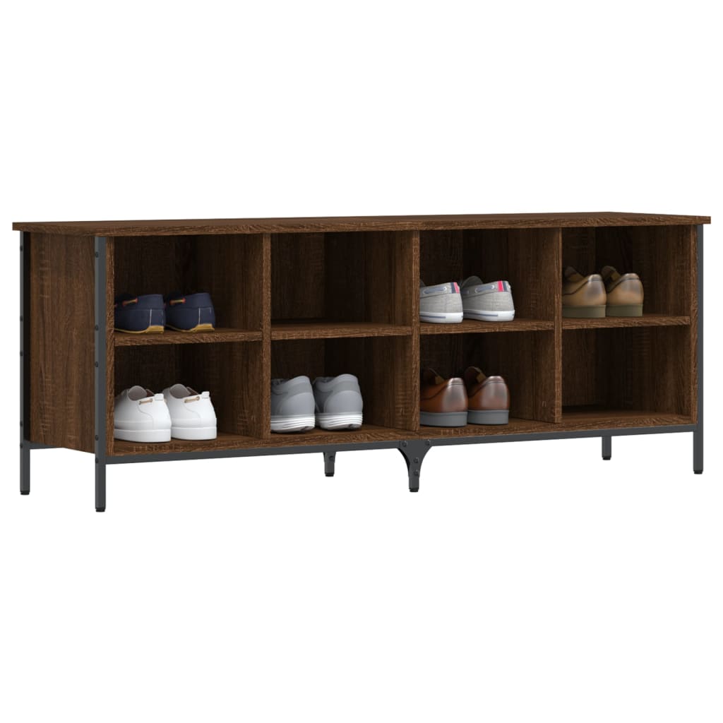 Armoire à chaussures Vidaxl 131x35x50 cm Couleur de chêne brun coupé en bois coupé
