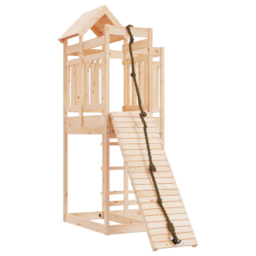 Vidaxl speelhuis avec pin solide mur d'escalade