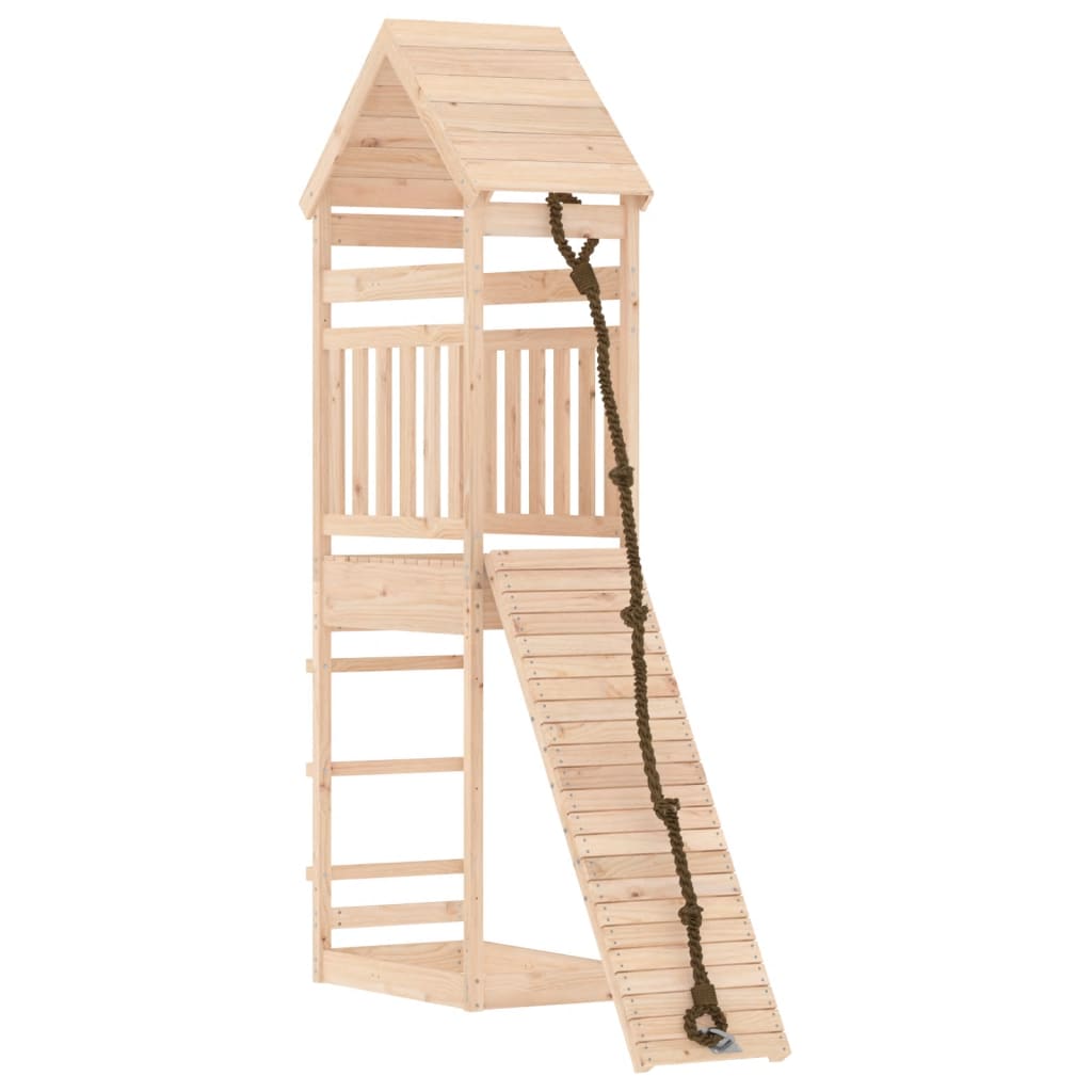 Vidaxl speelhuis avec pin solide mur d'escalade
